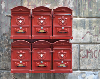 Mailboxes in Rome, where Article 10(a) is acceptable. Jebulon, via Wikimedia Commons.